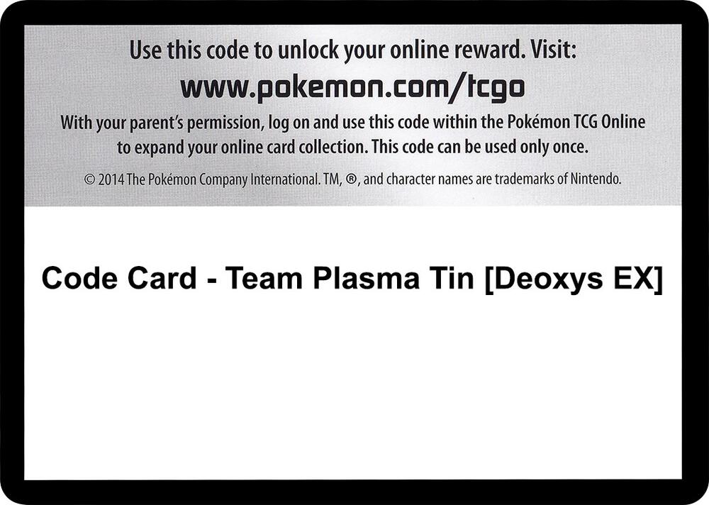 Code Card - Team Plasma Tin [Deoxys EX]