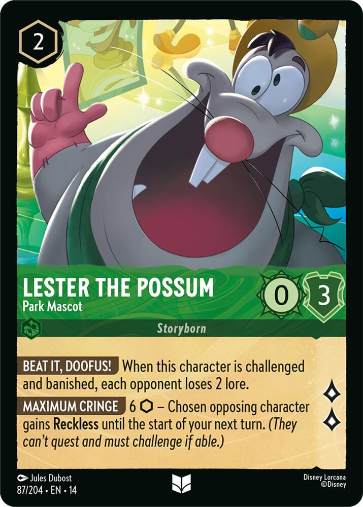 Lester the Possum - Park Mascot