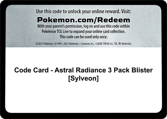 Code Card - Astral Radiance 3 Pack Blister [Sylveon]