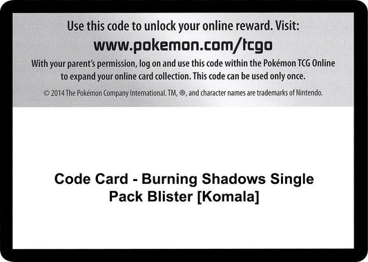 Code Card - Burning Shadows Single Pack Blister [Komala]