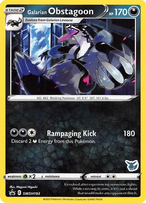 Galarian Obstagoon - SWSH193 (Eevee Stamped)