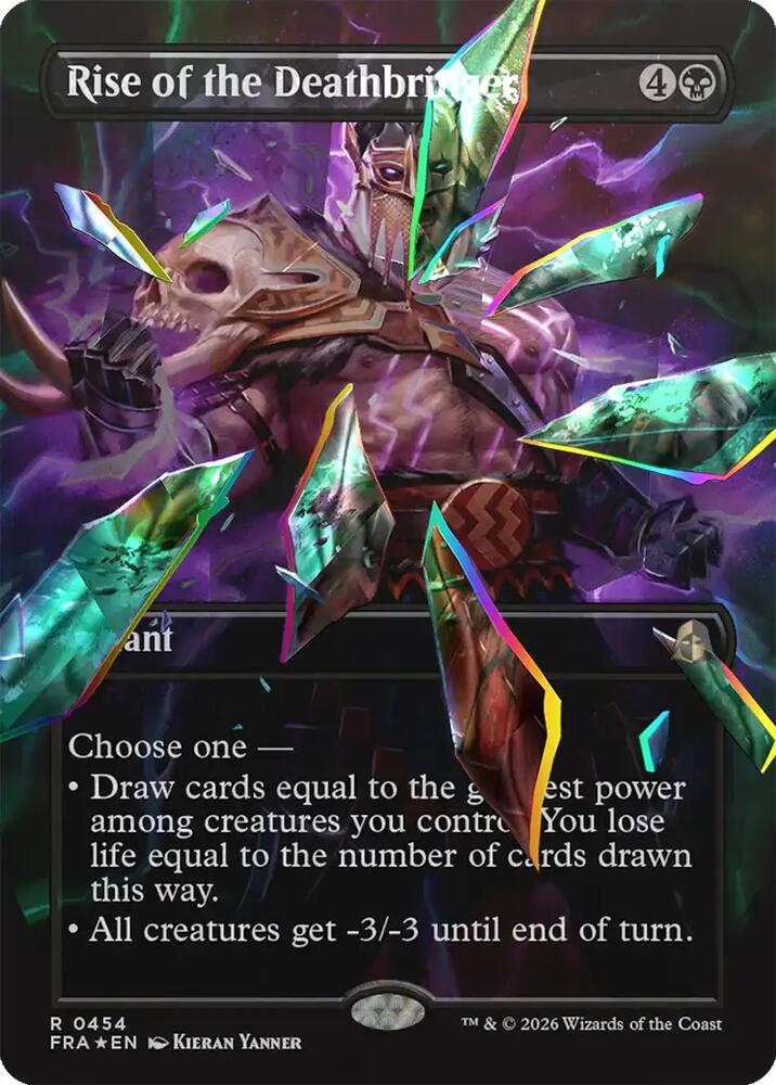 Rise of the Deathbringer (Borderless) (Facet Foil) [Reality Fracture]