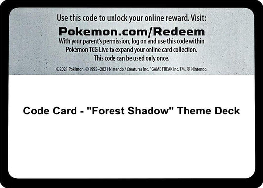Code Card - "Forest Shadow" Theme Deck