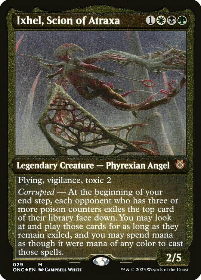 Ixhel, Scion of Atraxa (Display Commander) (Foil Etched) - Thick Stock