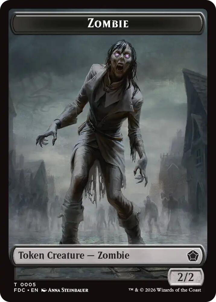 Zombie // Zombie Knight Double-Sided Token [Commander: Foundations]