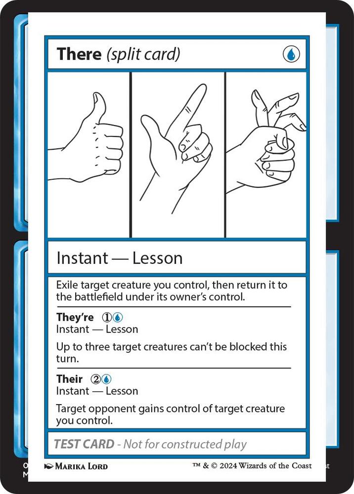There (split card)
