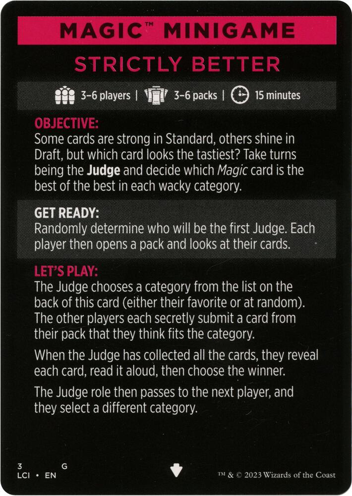 Magic Minigame: Strictly Better