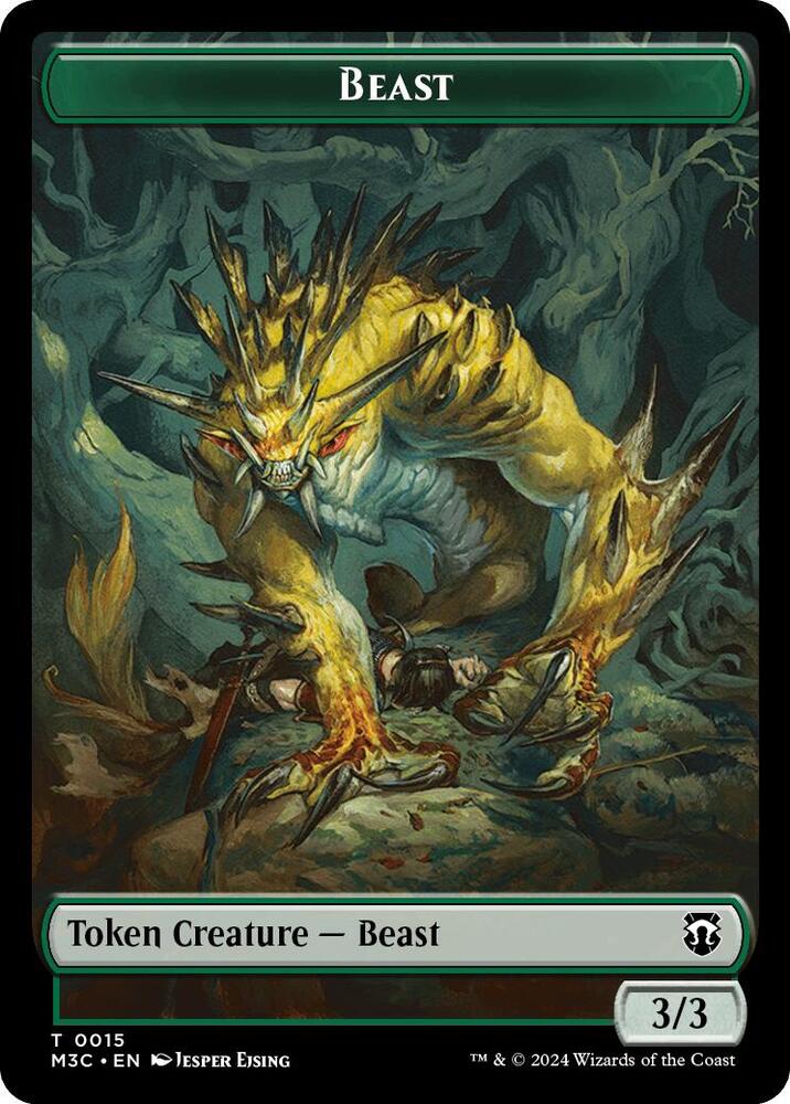Beast (0015) (Ripple Foil) // Insect (0025) Double-Sided Token