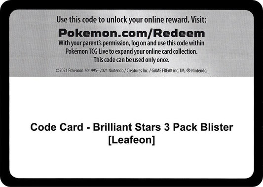 Code Card - Brilliant Stars 3 Pack Blister [Leafeon]