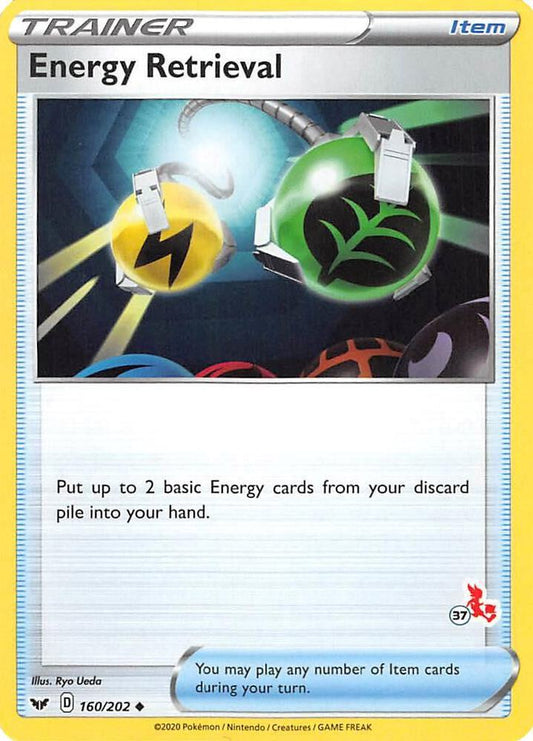 Energy Retrieval - 160/202 (#37 Cinderace Stamped)