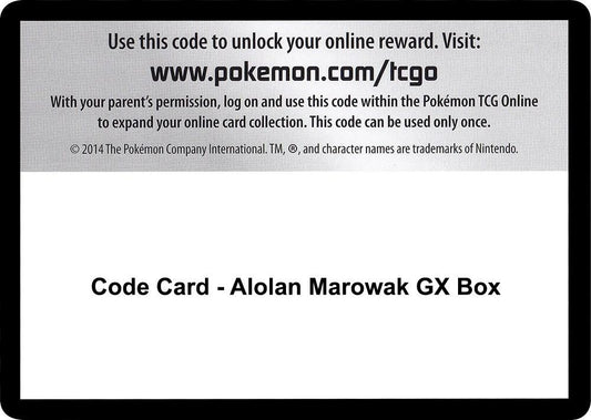 Code Card - Alolan Marowak GX Box